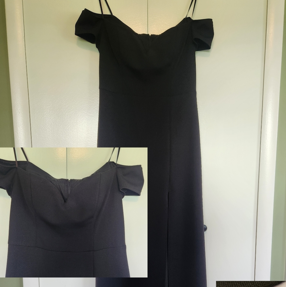 Windsor Black Long Off The Shoulder Dress